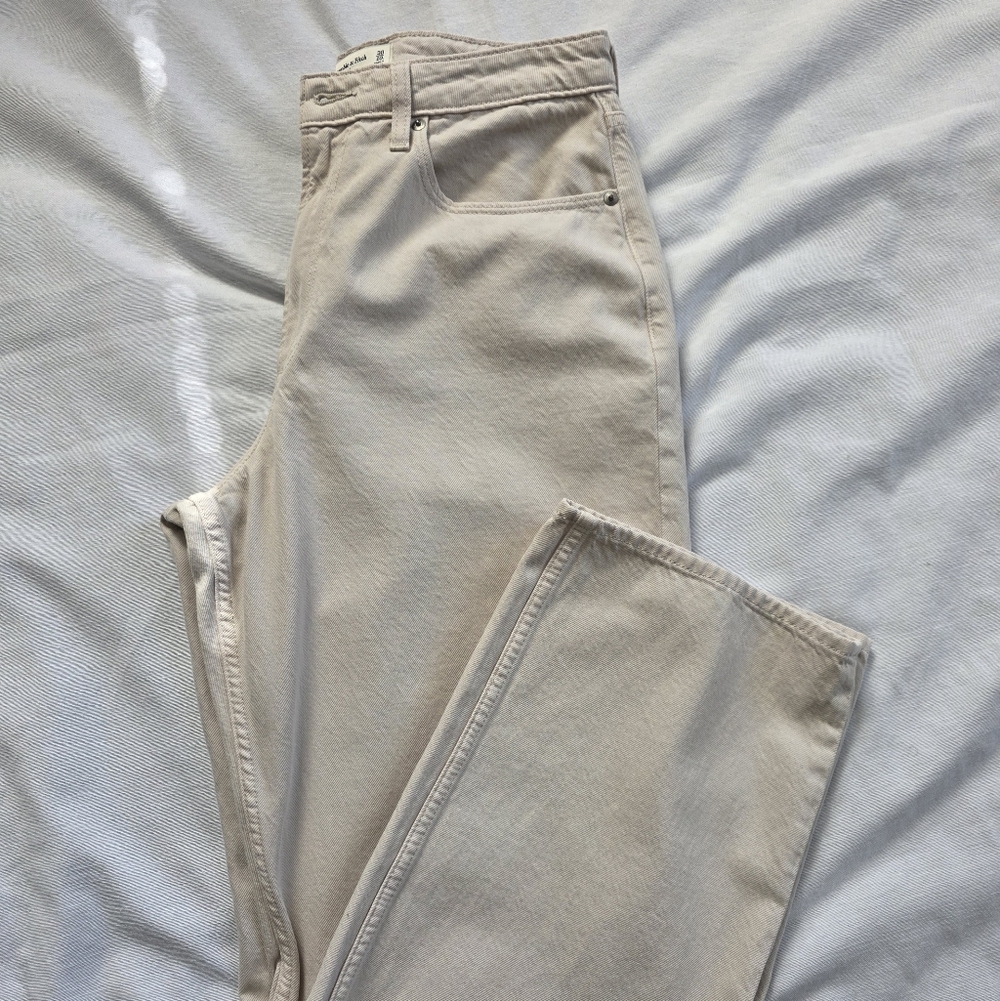 Abercrombie The Loose, Curve Love, High Rise, Beige Pants, Size 30/10L